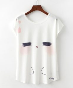 Summer Novelty Women Cute Style  Cat Print T-shirtTopsHTB11KeBbeGSBuNjSspbq6AiipXa4
