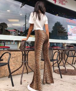 High Waist leopard Print Flare leggings