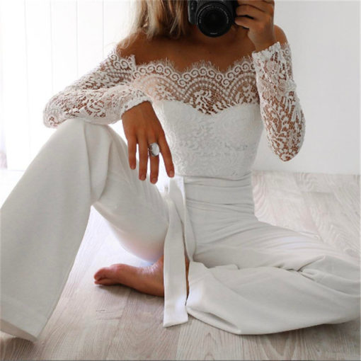 Women Lace Floral OutfitDresseshirigin-Newest-Women-Lace-Floral-White-Color-Long-Sleeve-Jumpsuit-Romper-Clubwear-Playsuit-Bodycon-Party-Trousers.jpg_640x640