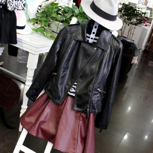 Black Slim Cool Lady Leather Jackets !TopsHTB1fdKVXTzGK1JjSspmq6yq7pXaN