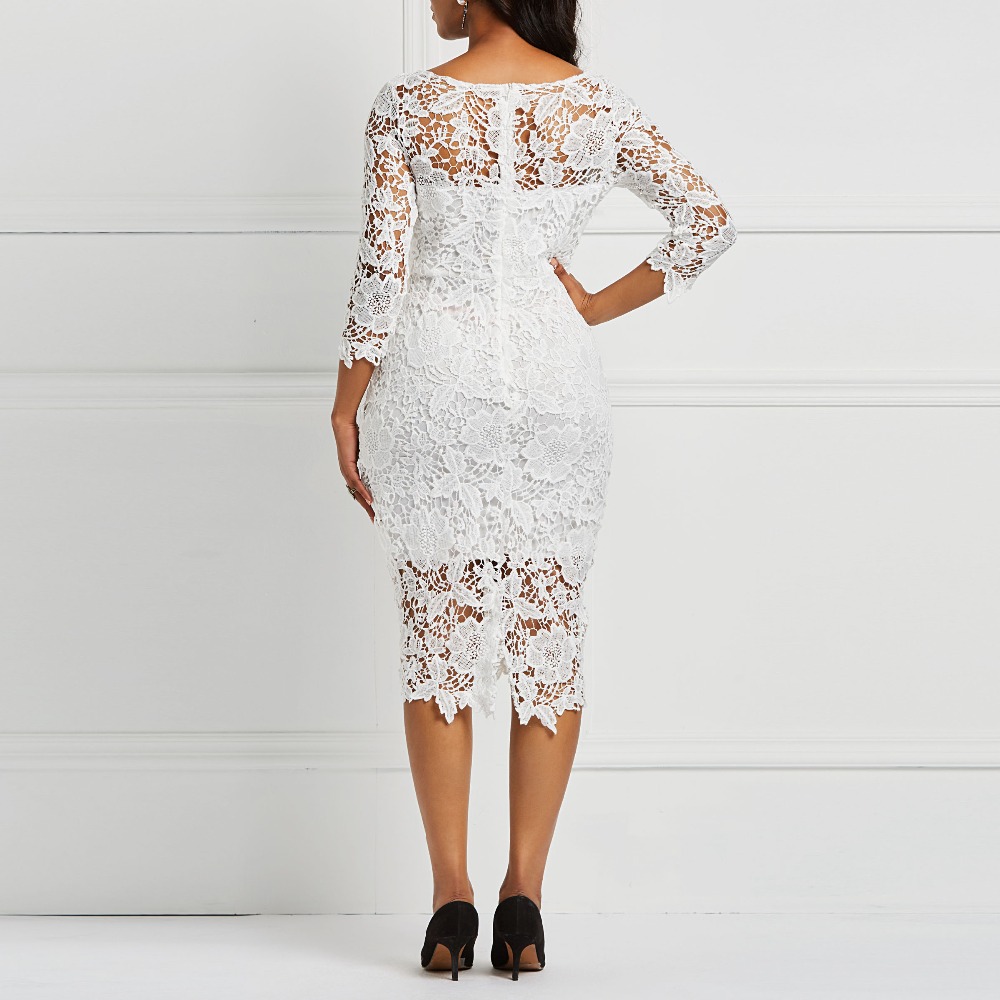 Floral Lace Bodycon Dress – Miggon