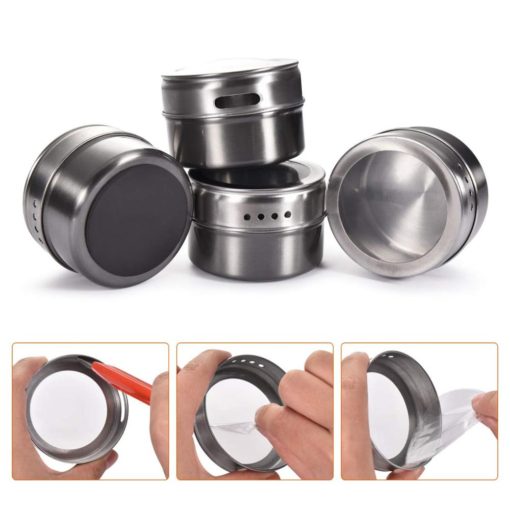 Magnetic Stainless Steel Spice ContainersGadgetsH442bab9784a846018b2c3d1295d120047