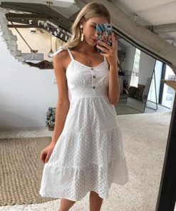 New White Backless DressDresses1-1