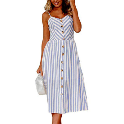 Casual Vintage Summer Dress 2020Dressesblue