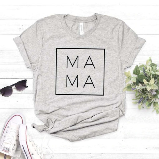 Mama Square Women T-ShirtsTopsgray