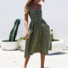 Casual Vintage Summer Dress 2020 – Army Greengreen