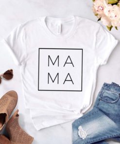 Mama Square Women T-ShirtsTopswhite