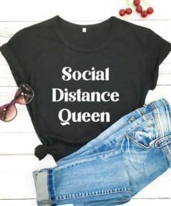 Social Distance Queen T-ShirtsTopsBLACK-1
