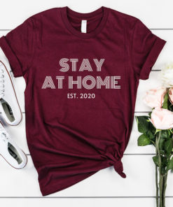 Stay At Home Women’s T-ShirtTopsBurgundy