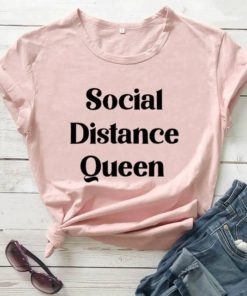 Social Distance Queen T-ShirtsTopsPINK-1
