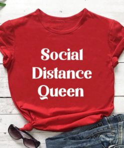 Social Distance Queen T-ShirtsTopsRED
