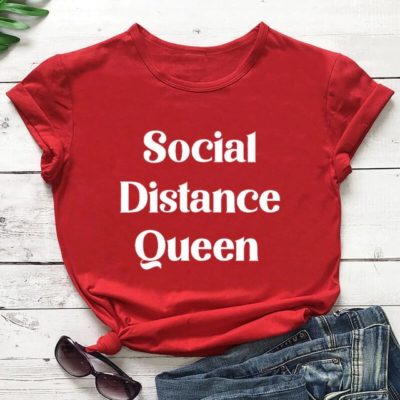 Social Distance Queen T-ShirtsTopsRED