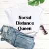 Social Distance Queen T-ShirtsTopsWHITE-2