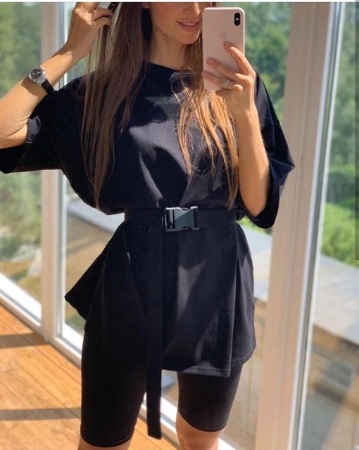 2020 Summer Two Piece TracksuitDressesblack-12
