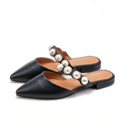Female Retro Style SlippersShoesblack-15