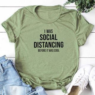 I Was Social Distancing Women’s T-ShirtTopsgreen-2