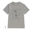Face Abstract Simple Women T-ShirtTopsgrey-1