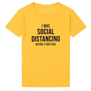 I Was Social Distancing Women’s T-ShirtTopsyellow-5