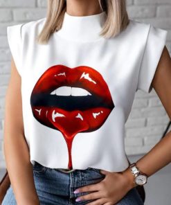 Women Elegant Lip Print blouseTops3-29