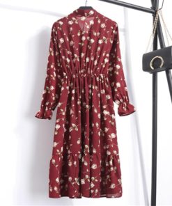 Korean Style Vintage Chiffon Shirt DressDresses3-30