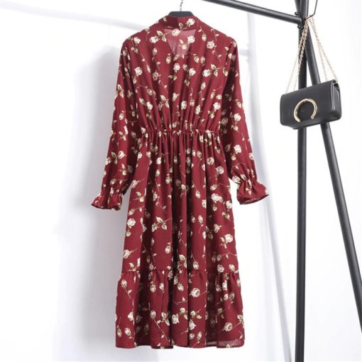 Korean Style Vintage Chiffon Shirt DressDresses3-30