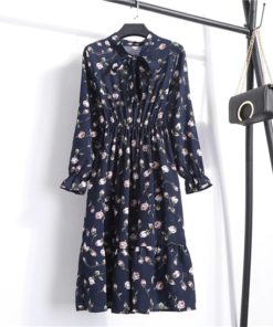 Korean Style Vintage Chiffon Shirt DressDresses4-30