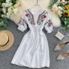 Embroidery Dress Vintage Boho White Summer Dress Tassel Elegant Beach Dresses 2020 Floral Bohemian Clothes Red Mori Girl Vestido