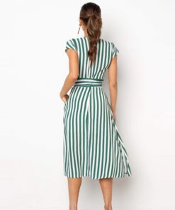 Summer Stripe Long DressDressesLossky-Summer-Women-Stripe-Long