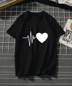 Love Heart T ShirtTopsblack-heart