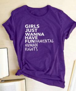 Girls Just Wanna Have Fundamental Human Rights T ShirtsTopspurple-2