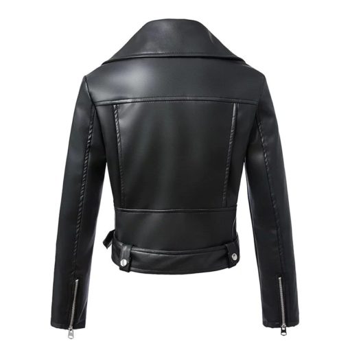 New Autumn Winter Black Leather JacketDresses2-19