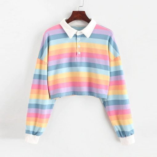 Striped Korean Style SweatshirtDresses2-33