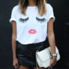 Stunning Eyelashes & Lips Print T ShirtTops2-4