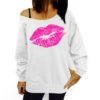 Plus Size Lip Printed Off Shoulder SweatshirtDresses3-24