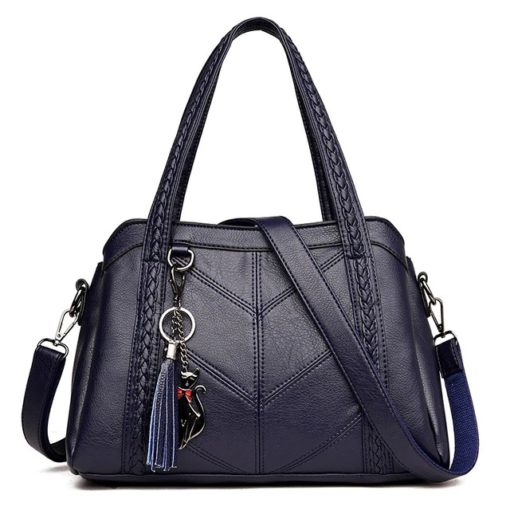 Vintage Leather Casual HandbagHandbagsDeep-Blue