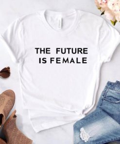 The Future Is Female Print T ShirtTopsWhite-4