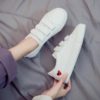Cute Heart Printed Comfo White SneakerFlatsa-5