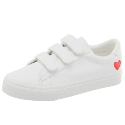 Cute Heart Printed Comfo White SneakerFlatsc-4
