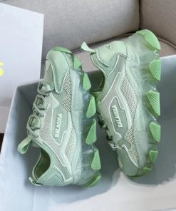 2020 Fashion Lace Up Chunky SneakerBootsgreen-13