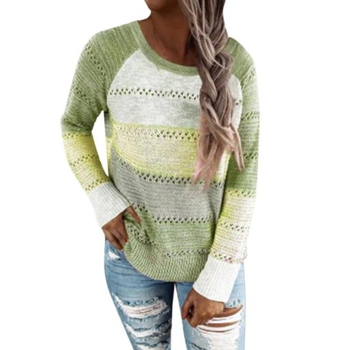 Patchwork Elegant Pullover SweaterDresses1-8