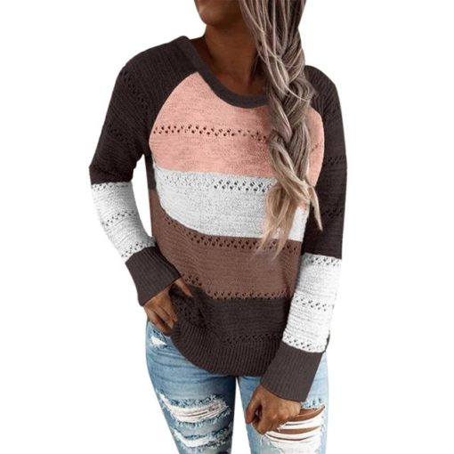 Patchwork Elegant Pullover SweaterDresses4-6