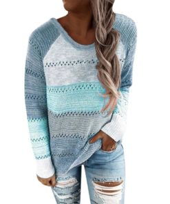 Patchwork Elegant Pullover SweaterDresses5-2
