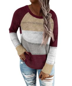 Patchwork Elegant Pullover SweaterDresses6-1