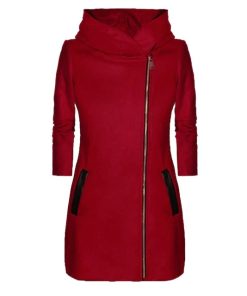 Solid Color Zipper Hooded Plus Size CoatDressesAutumn-Winter-Plus-Size-Fashion-1
