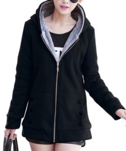 2020 Autumn Winter Casual Warm Thick HoodieDressesBLACK-5