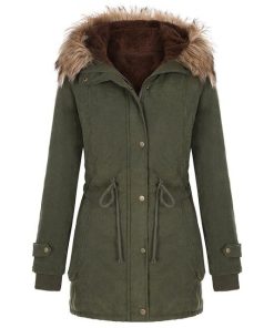 Ladies Fur Lining Solid CoatTopsNew-Overcoat-Ladies-Fur-Lining-C-1