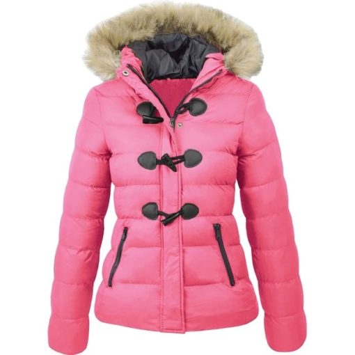 New Arrival Solid Color Winter Warm JacketTopsPINK-13