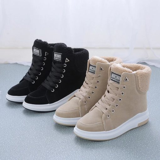 Breathable Autumn Winter Lace-Up BootsBootsWomen-Sneakers-New-Fashion-Flock