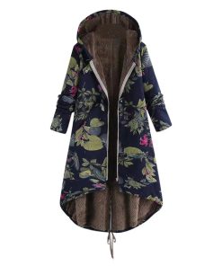 Casual Floral Print Long Hooded Warm Vintage CoatTopsWomens-Casual-Winter-Coat-Jacket-1