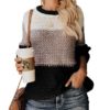 Fall Multicolor Knitted SweaterDressesblack-14